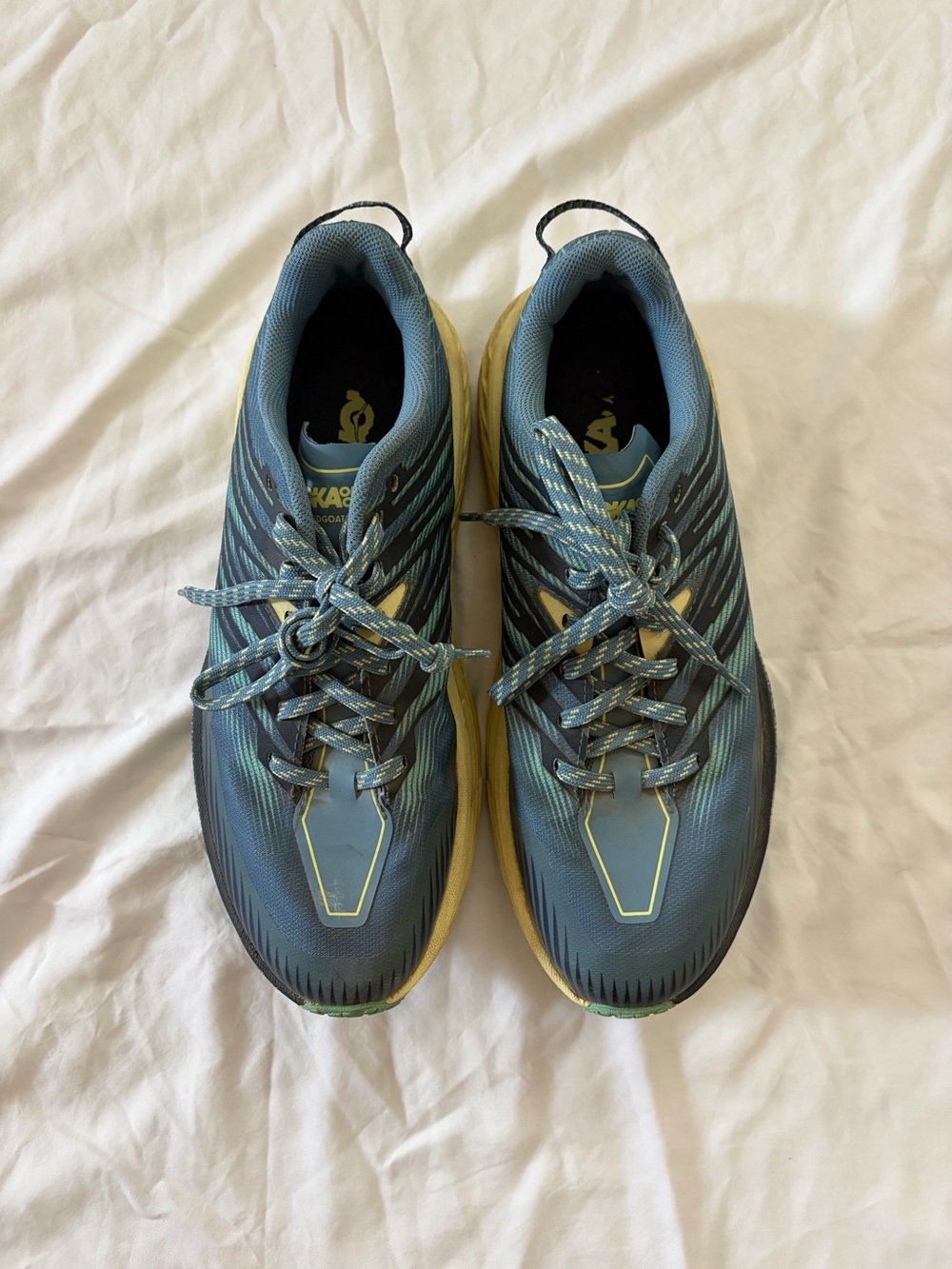 Hoka One One Men's Teal and Cream Road Running Shoes